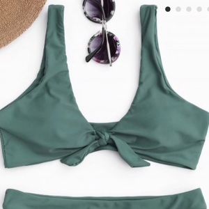 knotted scoop neck bikini top